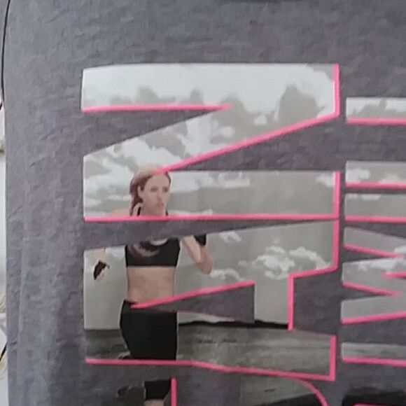 I CAN AND I WILL Danskin Motivational Tank Racerback Grey/Pink size L - Picture 4 of 8